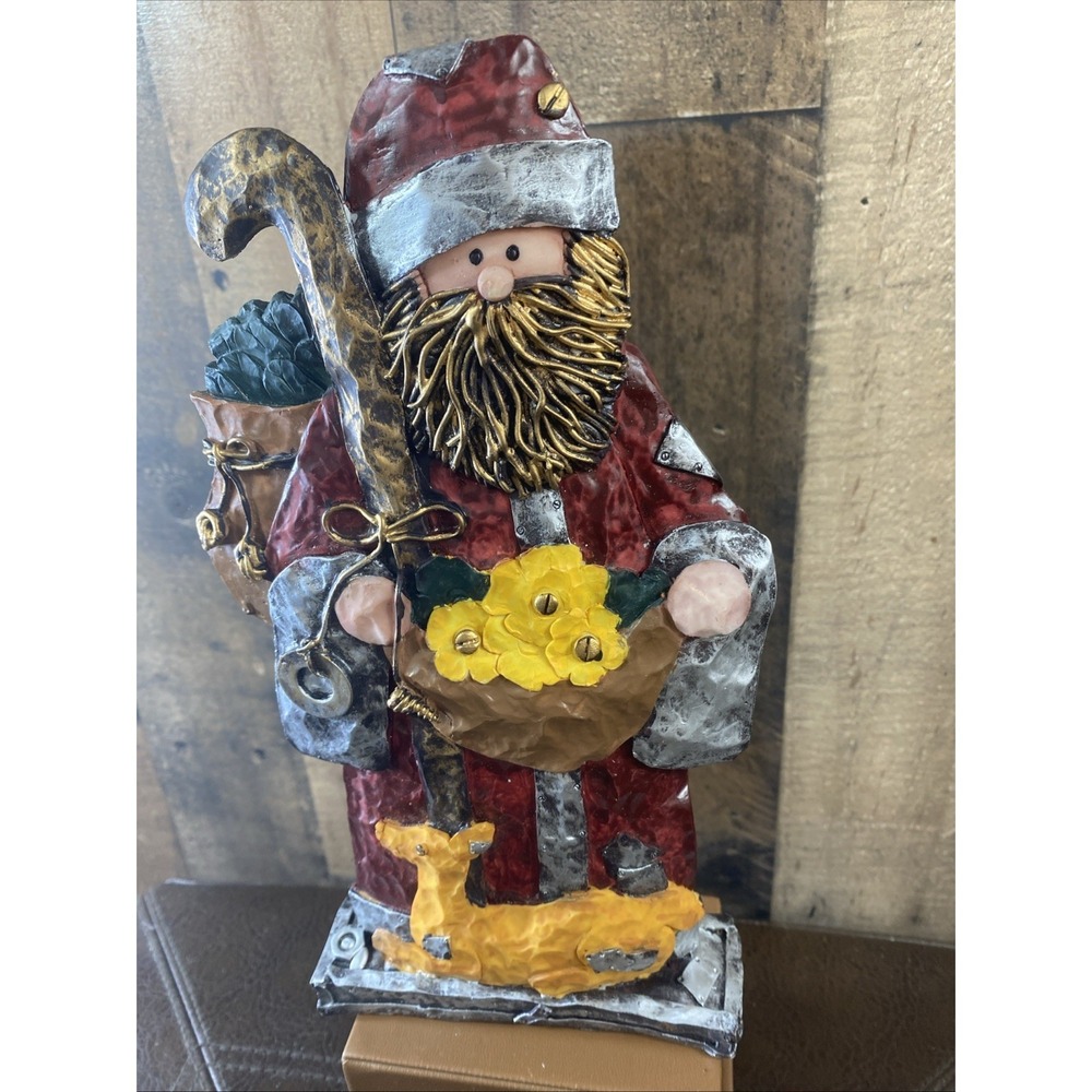 Vintage Seymour Mann Resin Santa Figurine‎ 10" Old World Father Christmas Deer